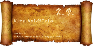 Kurz Valéria névjegykártya
